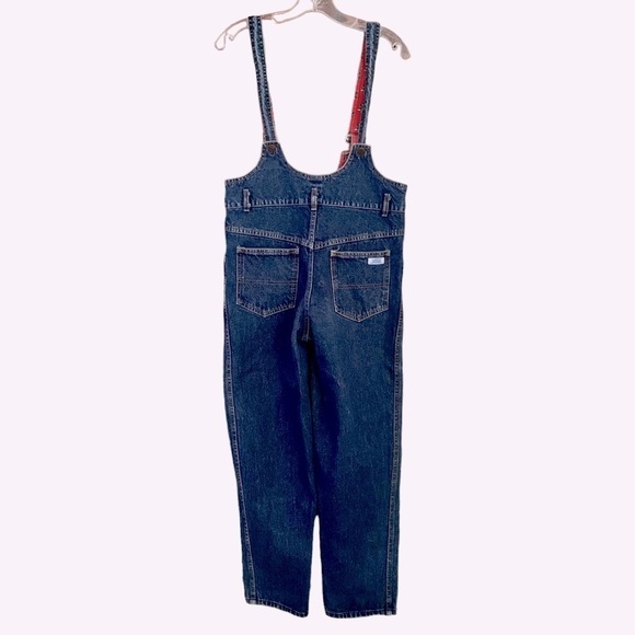 Vintage RARE STYLE Visa Made in USA Denim Pull On Overalls Straight Leg Sz 28 - Picture 4 of 16